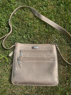Cole Haan Metallic Gold Crossbody Bag with Zip Pockets